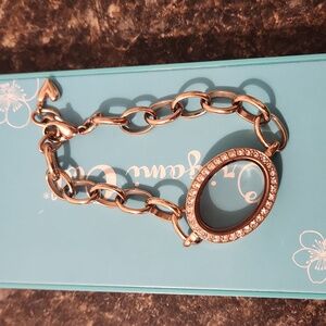 Origami Owl Rose Gold Oval Locket Bracelet